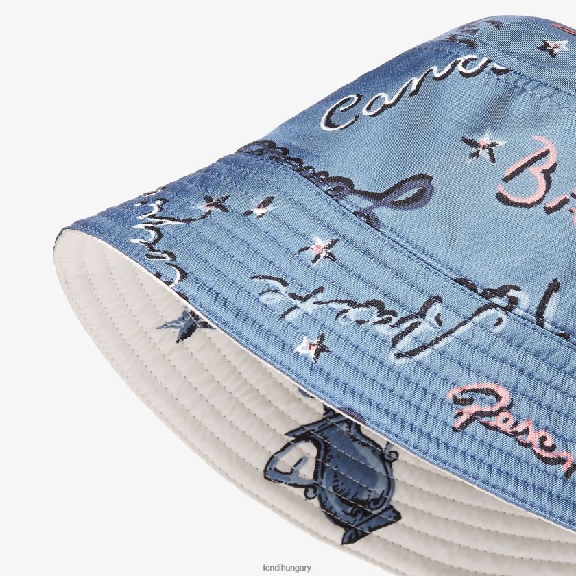 Fendi férfiak selyem vödör sapka 2H0H8Z2401 kiegészítők sokszínű