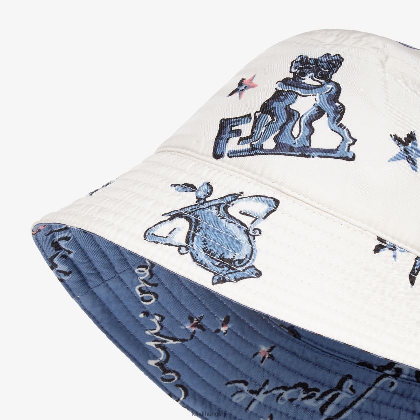 Fendi férfiak selyem vödör sapka 2H0H8Z2401 kiegészítők sokszínű