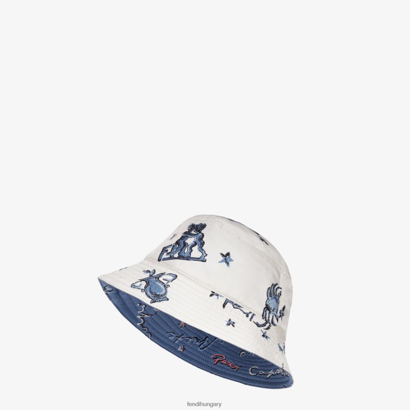 Fendi férfiak selyem vödör sapka 2H0H8Z2401 kiegészítők sokszínű