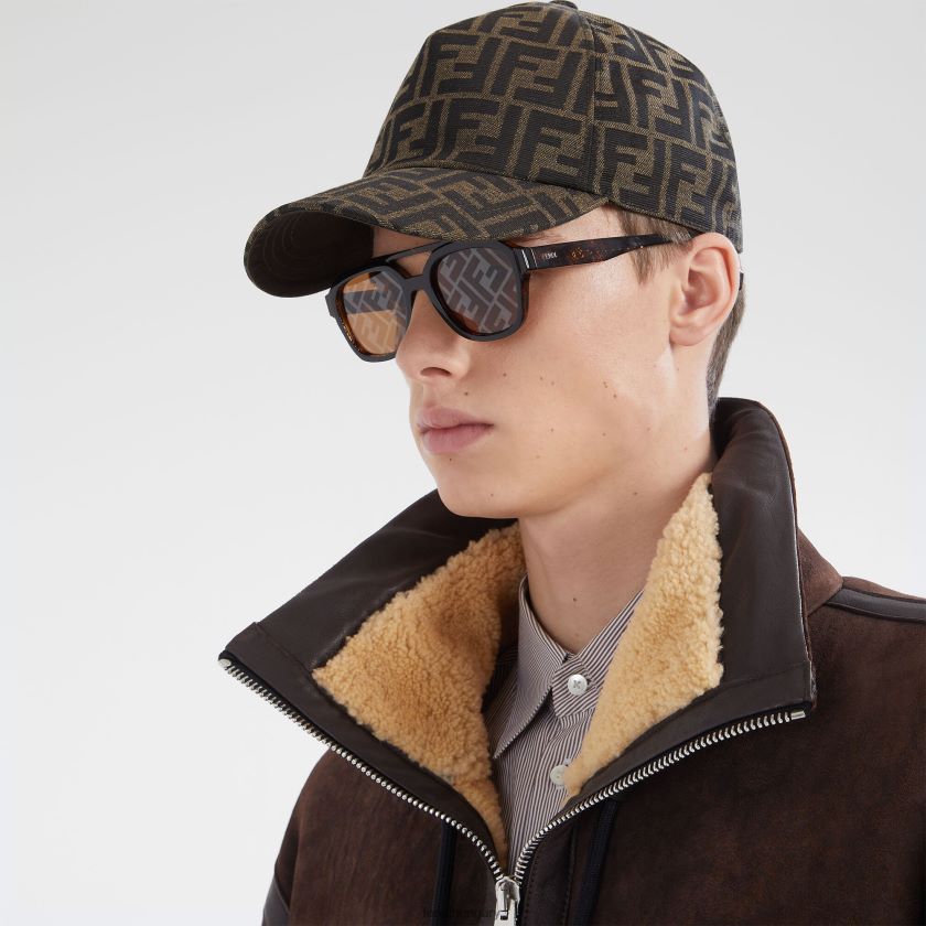 Fendi férfiak szövet baseball sapka 2H0H8Z2325 kiegészítők barna