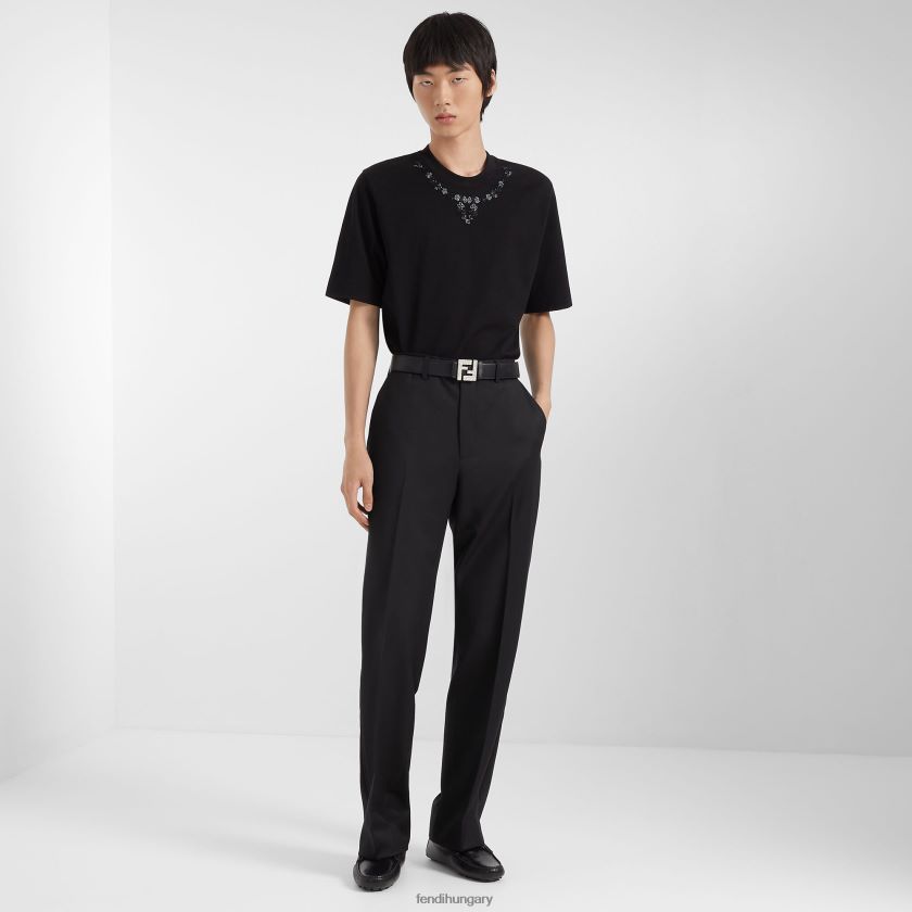 Fendi férfiak ff bőr megfordítható öv 2H0H8Z2435 kiegészítők fekete