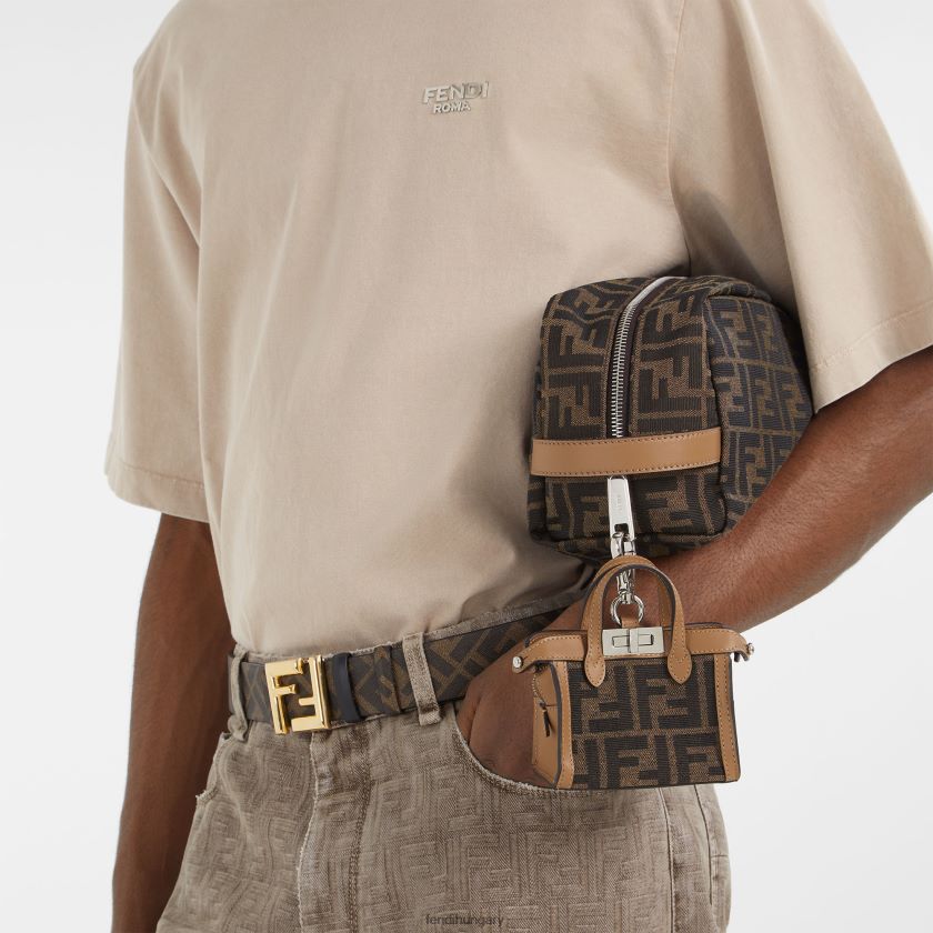 Fendi férfiak ff lekerekített bőr megfordítható öv 2H0H8Z2333 kiegészítők fekete