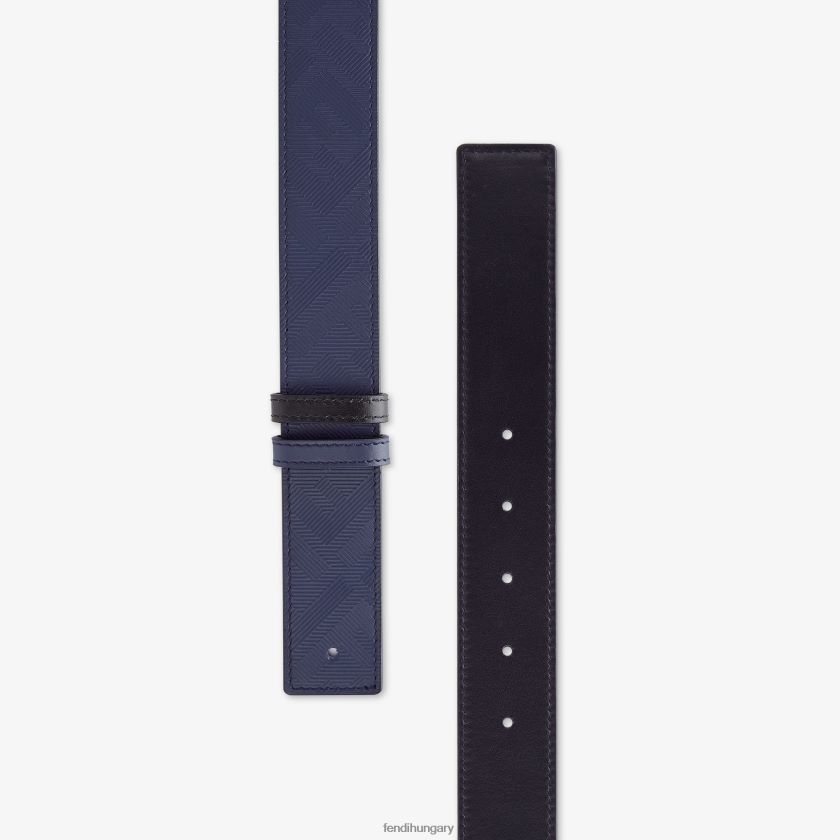 Fendi férfiak árnyékbőr megfordítható öv 2H0H8Z2554 kiegészítők kék